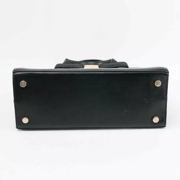 Authentic Salvatore Ferragamo Black Ribbon Leather Bag - Picture 7 of 15